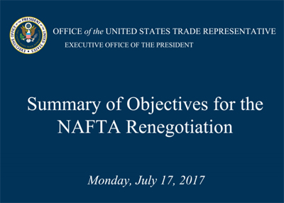 Summary of Objectives for the NAFTA Renegotiation