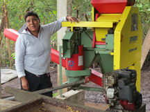 A fair trade coffee farmer discusses the processing she does before sending coffee up the supply chain